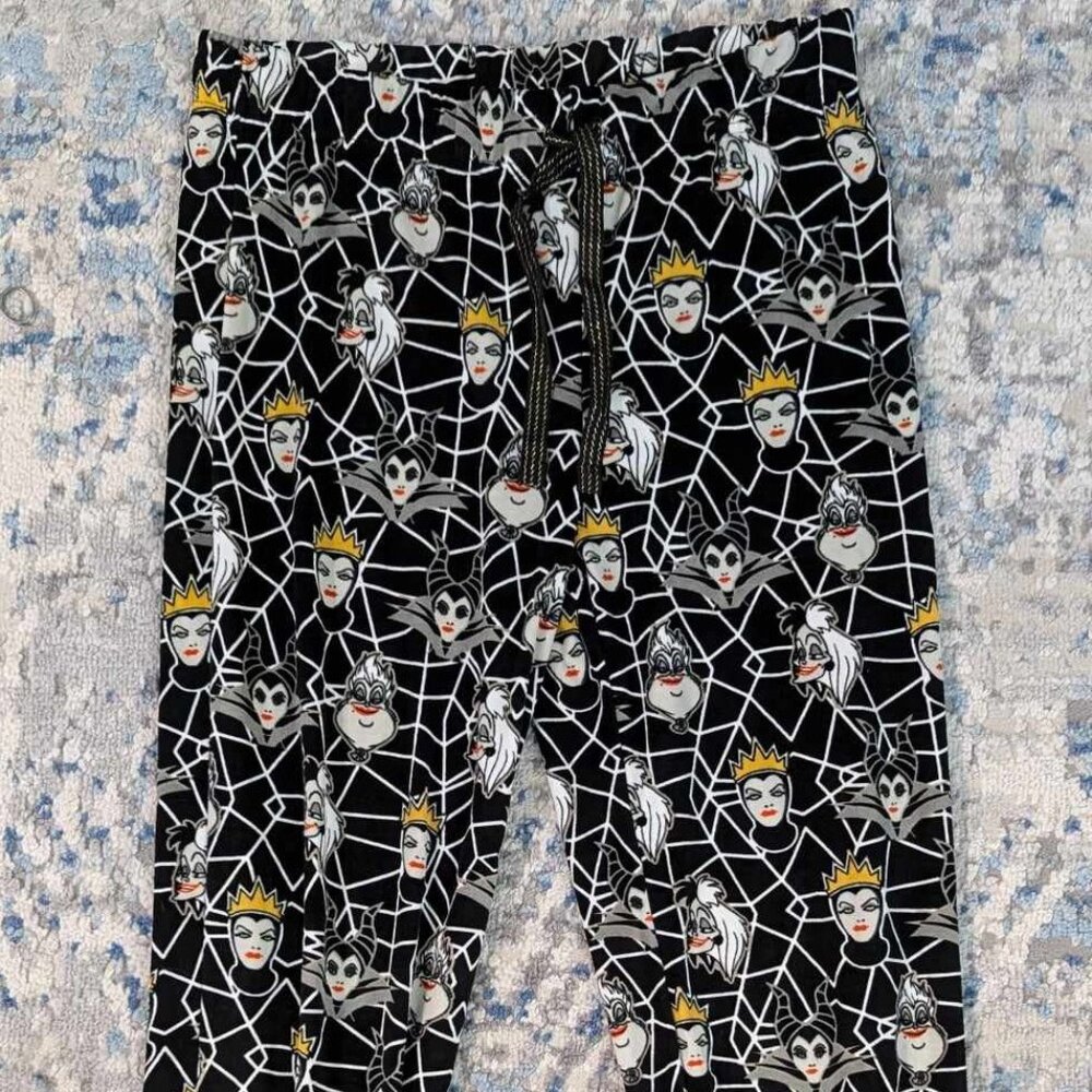 Official Women's Disney Villians Black Comfy Pajama Sleepwear Lounge Pants Large